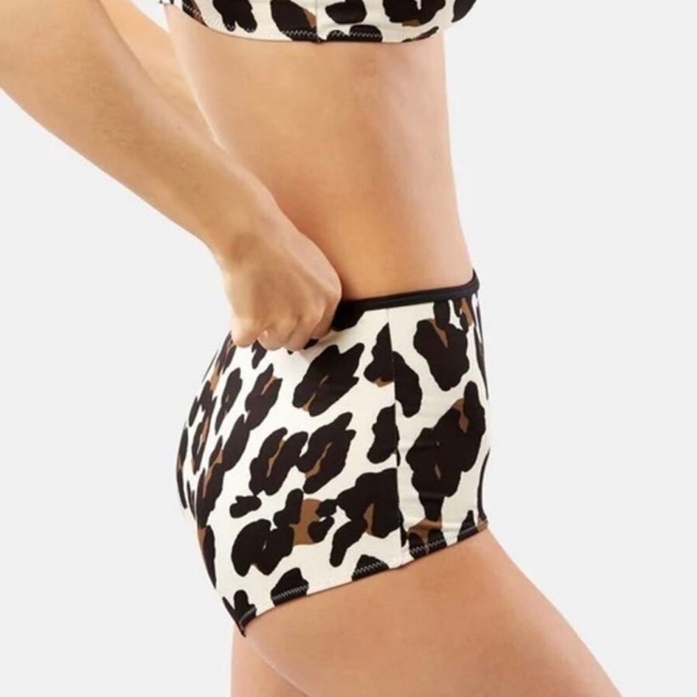 Solid & Striped Annabelle Bandeau Top Small Brigitte Bottom Medium Leopard - Picture 4 of 16